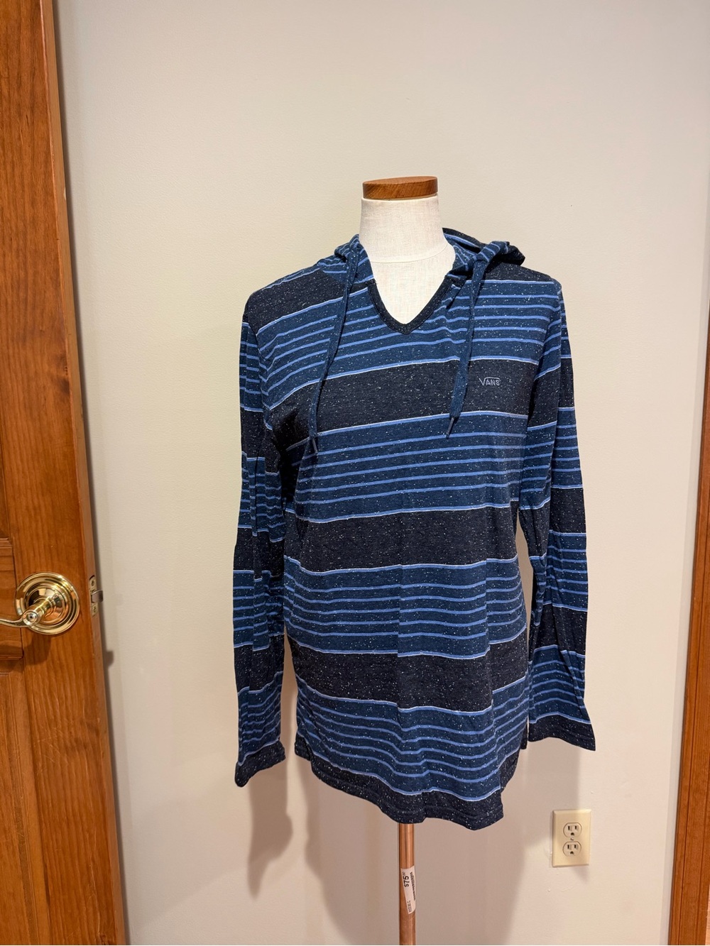 Vans Striped Hooded Long Sleeve Top - Blue & Black